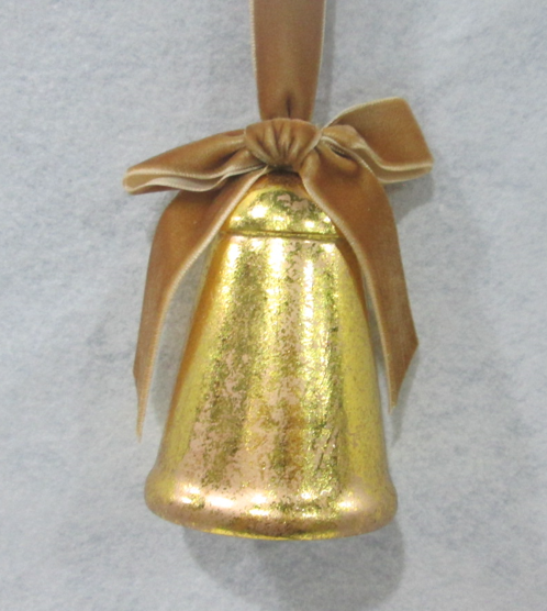 Gold Bell with Bow Hanging Ornament
