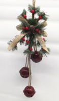 Red Bell and Greenery Door Hanger